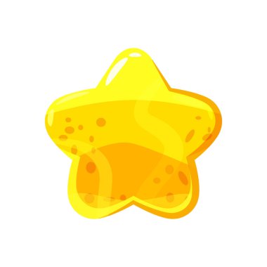 Şeker bal yıldız jöle simgesi. Karikatür vektör. Parlak parlak renkli yıldız şekli çizim. Beyaz arka plan üzerinde izole vektör