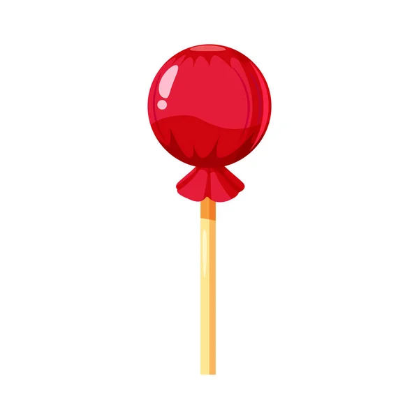 Lollipop färgglada sweet. Runda godis på pinne i ljusa färg förpackningar. Socker söta dessert kola. Vektor illustration, isolerade, tecknad stil, ikon — Stock vektor