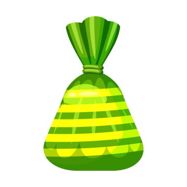 Şeker renkli tatlı. Parlak renkli ambalaj paketleme bonbon şeker. Şeker tatlı gıda tatlı karamel çikolata. Vektör çizim, karikatür tarzı izole,