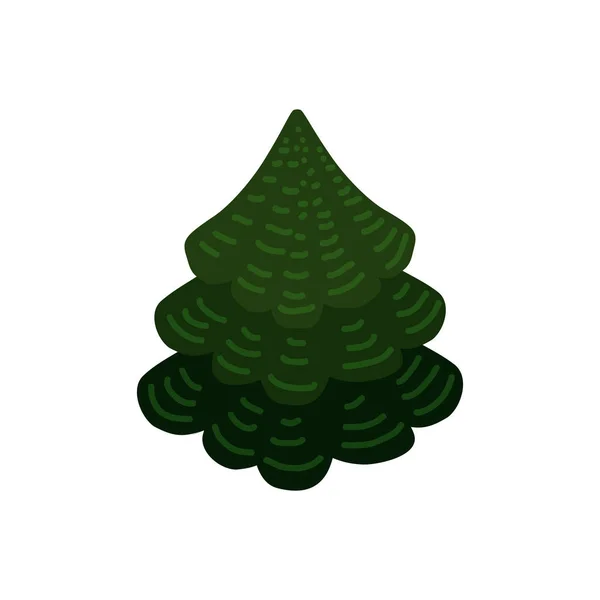 Albero foresta colore verde stilizzato stile carino. vettoriale, illustrazione, isolato, icona — Vettoriale Stock