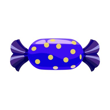 Şeker renkli tatlı. Parlak renkli ambalaj paketleme bonbon şeker. Şeker tatlı gıda tatlı karamel çikolata. Vektör çizim, karikatür tarzı izole,