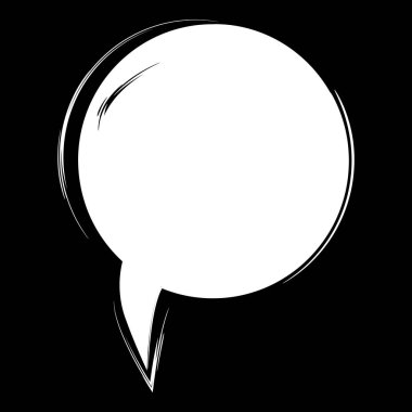 Karikatür komik konuşma balonu. Siyah arka plan üzerine vektör vektör çizim ve grafik öğeleri, şablon, izole,