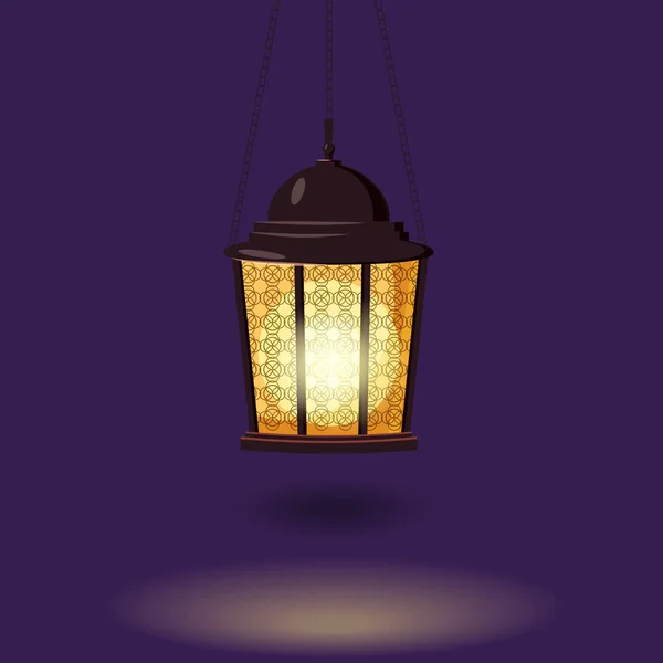 斋月卡里姆节日伊斯兰，插图与阿拉伯灯笼。矢量隔离 — 图库矢量图片