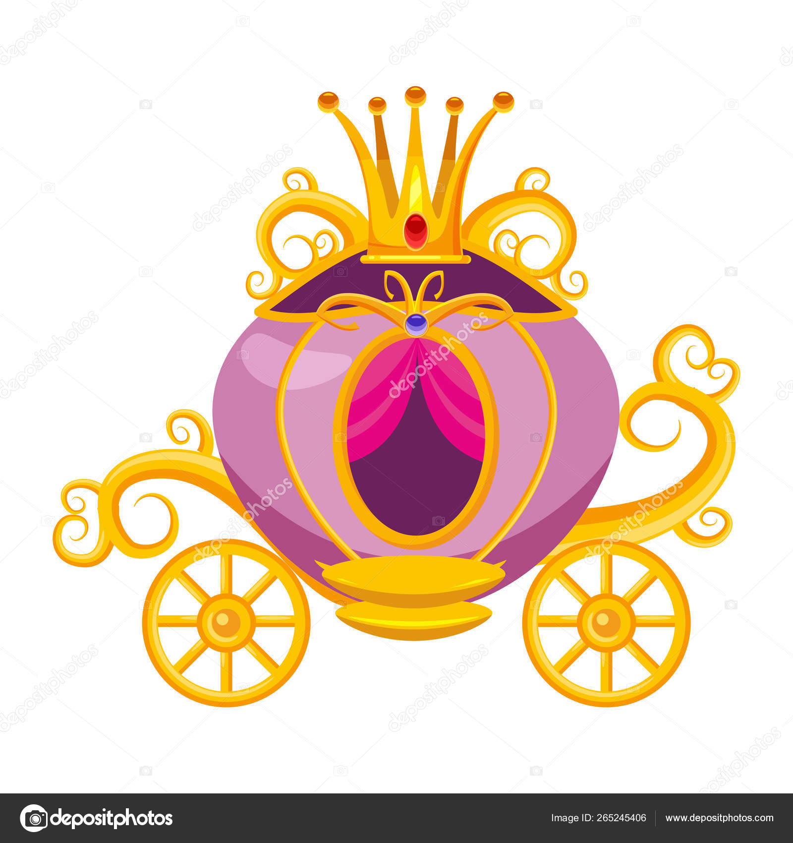 Princess carriage, decorated with diamonds, a crown, precious stones. Fairy tale Cinderella, myth, legend, medieval culture of Europe. Vector, illustration, cartoon style, isolated Stock Vector Image by ©ValeriHadeev #265245406 Princess carriage, decorated with diamonds, a crown, precious stones. Fairy tale Cinderella, myth, legend, medieval culture of Europe. Vector, illustration, cartoon style, isolated Stock Vector Image by ©ValeriHadeev #265245406