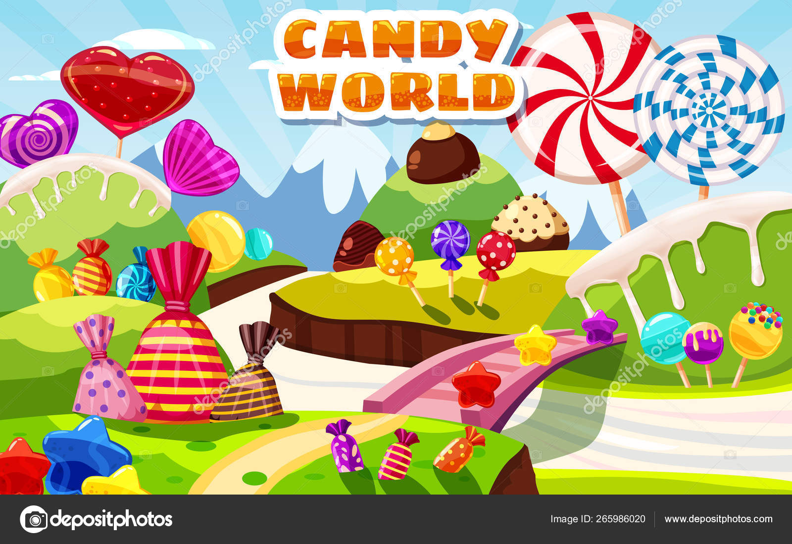 Ícones de jogos de doces grande conjunto de desenhos animados
