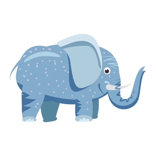 Schattig Elefant, dier, trend, cartoon stijl, Vector, illustratie, geïsoleerd op witte achtergrond — Stockvector