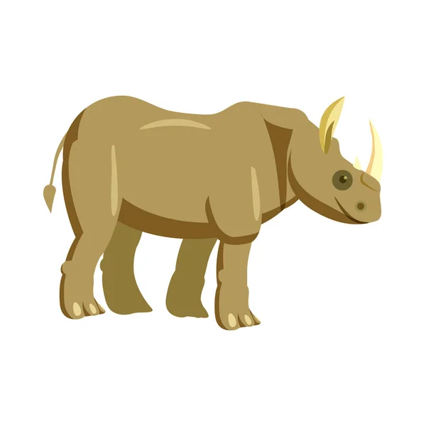 Niedliches Nashorn, Tier, Trend, Cartoon-Stil, Vektor, Illustration, isoliert auf weißem Hintergrund — Stockvektor