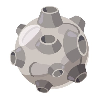 Fantastik gezegen, simge karikatür tarzı, oyunlar için izole vektör, beyaz arka plan uygulamaları