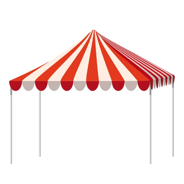 Template shopping stand canopy empty market stall with red and white striped awning. Promotional advertising outdoor event trade show pop-up tent mobile advertising marquee mock up. Shelter canopy for