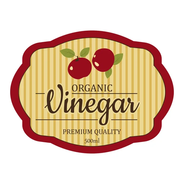Diseño de marco de etiqueta de vinagre de manzana vintage para pegatinas y otros diseños, pancartas. Vector aislado diseño listo — Archivo Imágenes Vectoriales