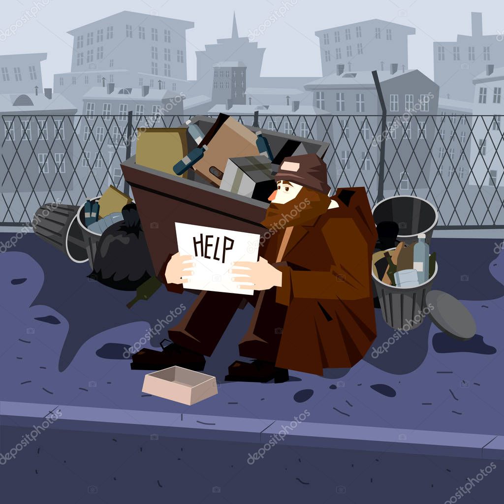 Homeless Sad Poor Person Male Character Beg Help Money Near The Garbage Containers Premium Vector In Adobe Illustrator Ai Ai Format Encapsulated Postscript Eps Eps Format Homeless Sad Poor Person Male Character Beg Help Money Near The Garbage Containers Premium Vector In Adobe Illustrator Ai Ai Format Encapsulated Postscript Eps Eps Format