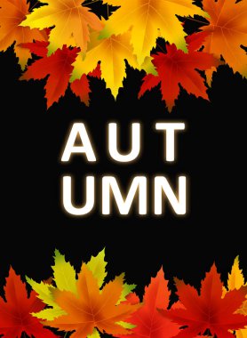Sonbahar Arka Plan Şablonu, yaprakları, alışveriş indirimi promosyon, Kartpostal ve Davet kartı için mevsimlik poster düşen demet ile. Vektör illüstrasyon Fişi, Banner, Flyer