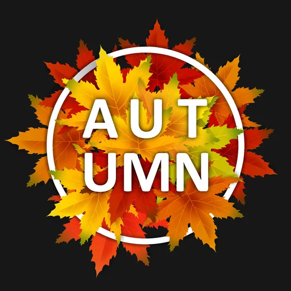 Sonbahar Arka Plan Şablonu, yaprakları, alışveriş indirimi promosyon, Kartpostal ve Davet kartı için mevsimlik poster düşen demet ile. Vektör illüstrasyon Fişi, Banner, Flyer