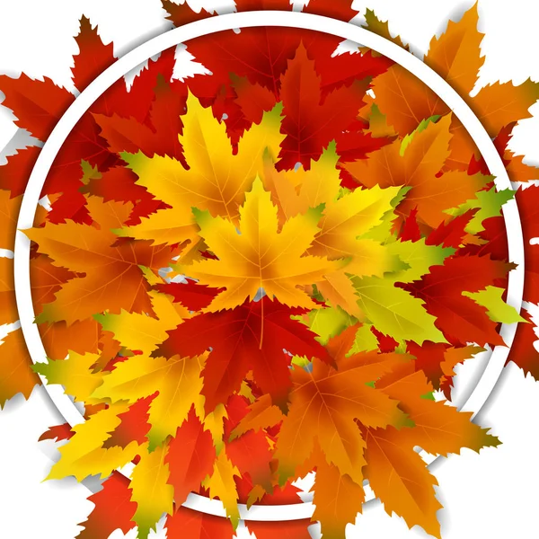 Šablona podzimního pozadí s padajícími listy listů na dřevěných deskách, prodejním nebo sezonním plakátu pro propagaci nákupních slev, pohlednice a pozvánky. Vektorový ilustrace doklad — Stockový vektor