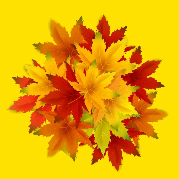 Šablona podzimního pozadí s padajícími listy listů, prodejním prodejem nebo sezonním plakátem pro propagaci nákupních slev, pohlednice a pozvánky. Vektorová ilustrace doklad, nápis, oznámení — Stockový vektor