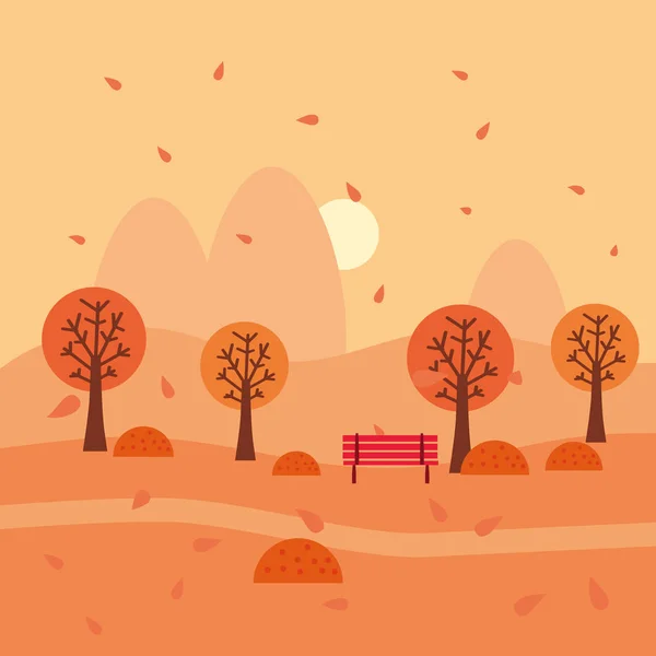 Autumn landscape october month. Season banner for calendar pages cover baner poster. Minimal trendy style isolated vector