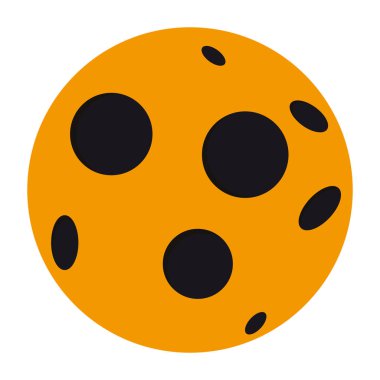 Cadılar Bayramı ay düz tek simge. Korku ve tehlikecadılar bayramı sembolü. Siyah ürkütücü dekoratif unsur. Beyaz arka planda yalıtılmış vektör çizimi