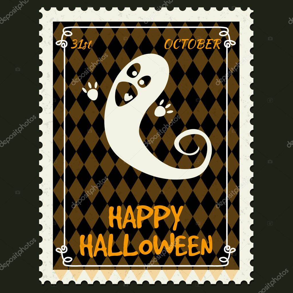 Feliz Halloween Postage Sellos con fantasma, el símbolo del personaje