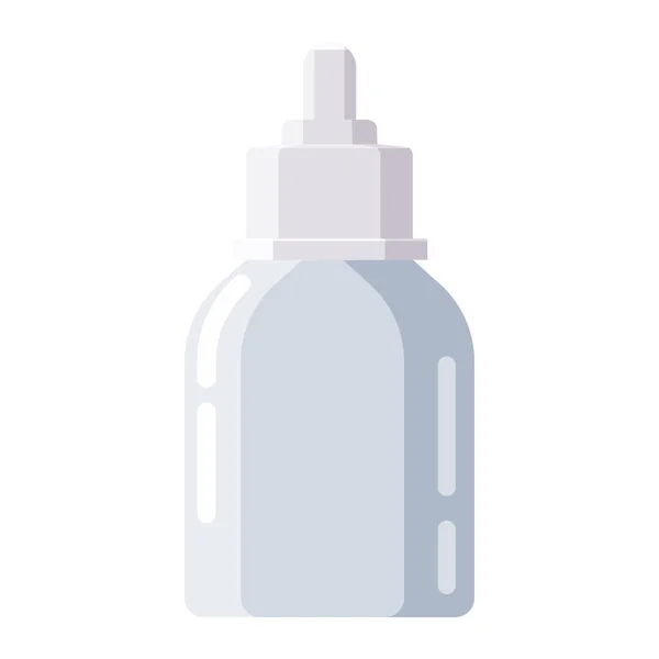 Farmácia de plástico conta-gotas garrafa branca com tampa de rosca para a medicina, comprimidos, guias, medicamentos, cosméticos, esporte, xarope. Modelo de design de embalagem mockup. Ilustração vetorial isolada — Vetor de Stock