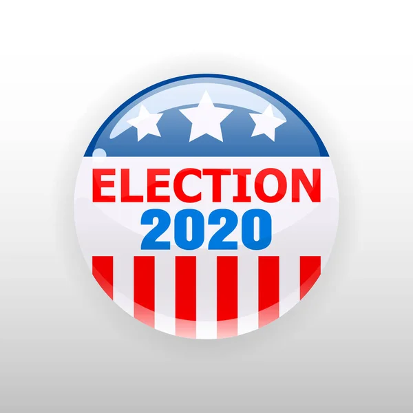 Eleição 2020 Vote Estados Unidos da América botão eleição, distintivo. Ilustração vetorial isolada — Vetor de Stock