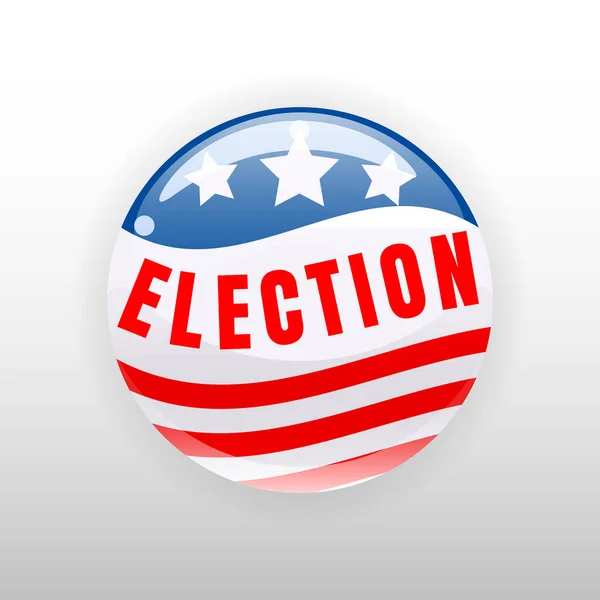 Eleição Voto Estados Unidos da América botão de eleição, distintivo. Ilustração vetorial isolada — Vetor de Stock