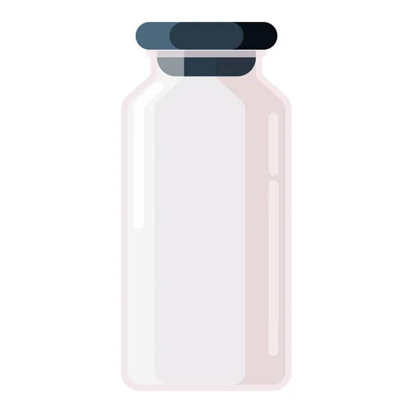 Apotheek van plastic witte fles met dop voor geneeskunde, pillen, tabs, drugs, cosmetische, sport, siroop. Template model verpakking ontwerp. Vectorillustratie geïsoleerd — Stockvector
