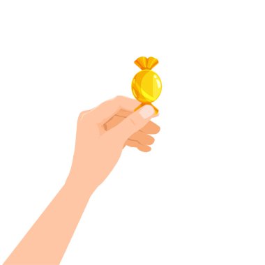 Şeker ambalajlı tatlı tatlısı. Vektör illüstrasyonu izole çizgi film biçimi