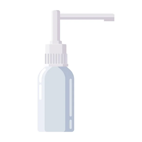Farmacia de plástico spray botella blanca para la medicina. Plantilla maqueta de diseño de envases. Ilustración vectorial aislada — Vector de stock