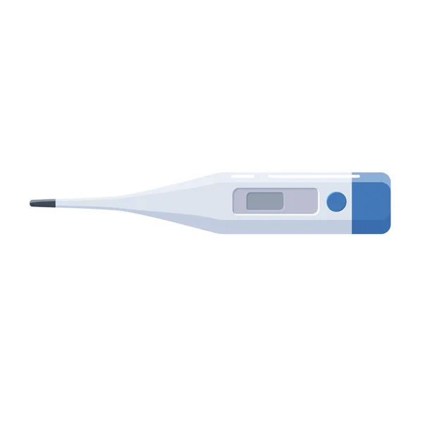 Digitale elektronische medische thermometer. Apparaat voor het meten van de temperatuur van het menselijk lichaam. Geïsoleerde vectorillustratie op witte achtergrond — Stockvector