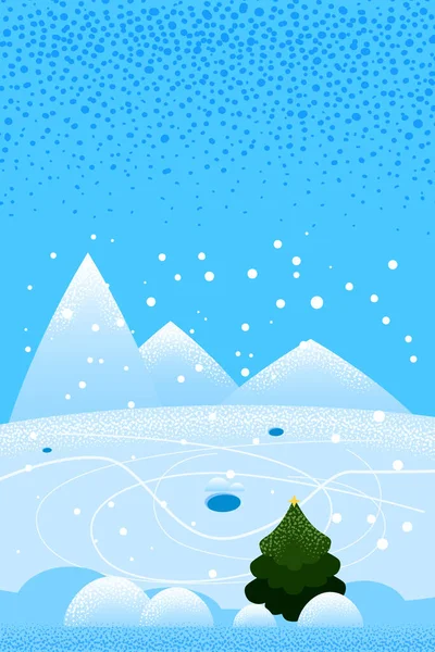 Winterlandschap december maand. Seizoen banner voor kalenderpagina 's omslag baner poster. Minimale trendy stijl geïsoleerde vector — Stockvector