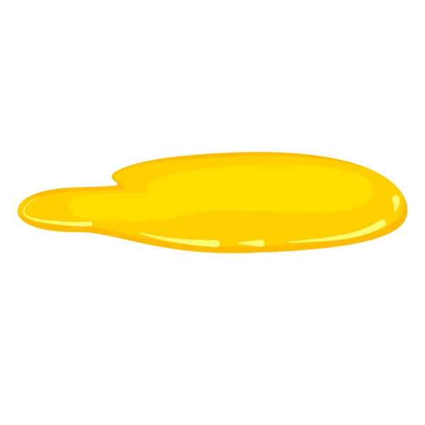 Olio giallo pozzanghera, olio d'oliva, miele, oro liquido, vettore, stile cartone animato, isolato, illustrazione, su sfondo bianco — Vettoriale Stock