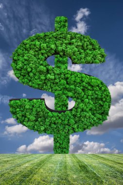 Doğal yeşil para Doları sembolü