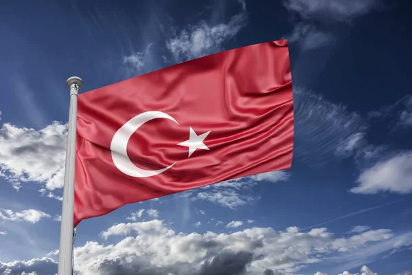 Turkish flag fluttering in the wind — Stock Photo, Image