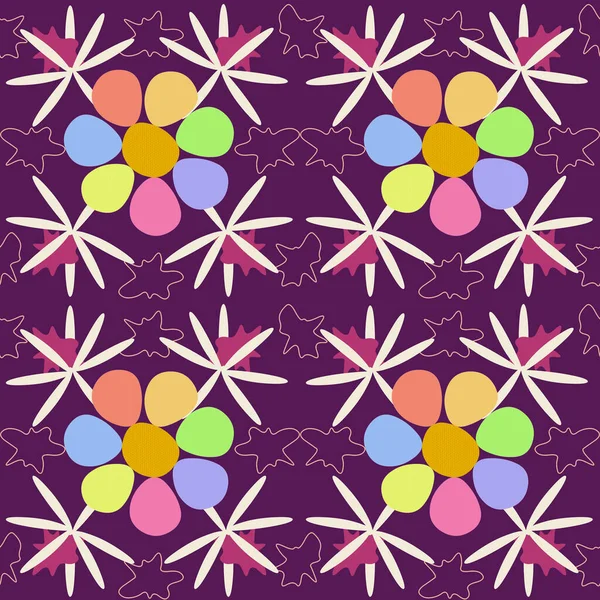 Sette Petali Fiore Modello Senza Soluzione Continuità Favoloso Fiore Multicolore — Foto Stock