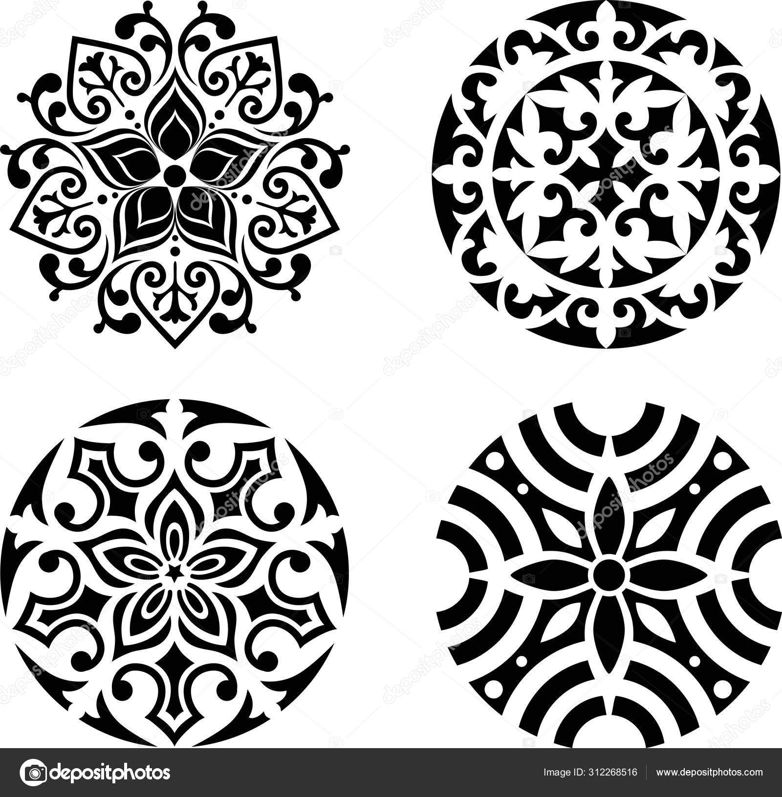 Indian Black Stencil Art Set Stock Vector Image by ©7koluchka7 312268516