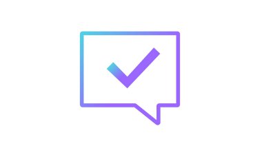 mesaj simgesi kavram, doğru ileti simgesi konsept. Modern gradyan stilini vektör simgesi