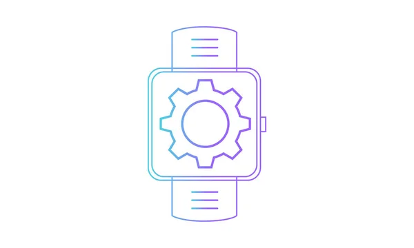 Smartwatch icon, smartwatch setting icon. gradient style vector icon — Stock Vector