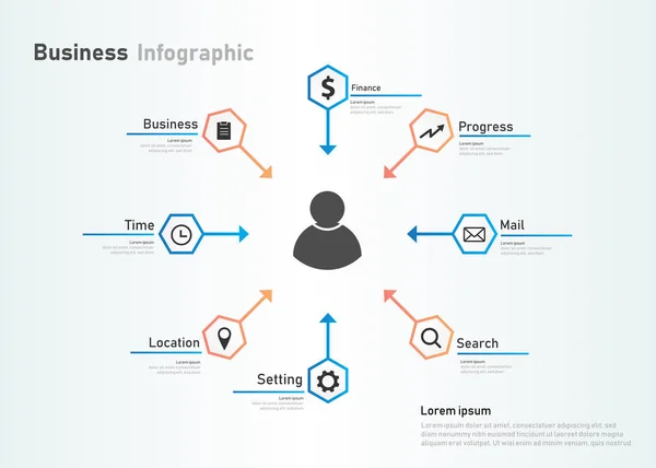 Business People Infographic Design Template Can Used Workflow Web Banner — Stock Vector