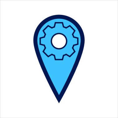 Simge ayarlanıyor. konum sembolü ile ayarlanıyor. Konum ayarlama kavramı. Vektör illüstrasyonu, vektör simgesi kavramı.