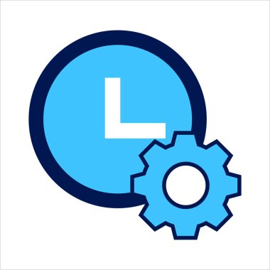 Simge ayarlanıyor. zaman sembolü ile ayarlanıyor. Zaman yönetimi kavramı. Vektör illüstrasyonu, vektör simgesi kavramı.