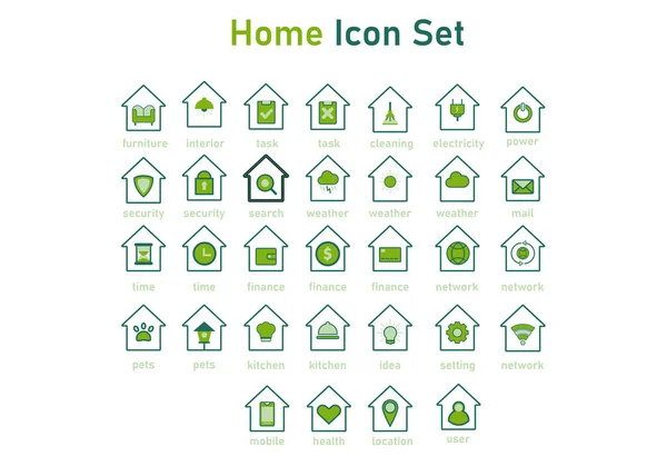Home Ikon Készlet Home Icon Koncepció Mobil Web Design Design — Stock Vector