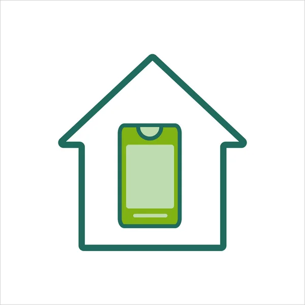 Ícone Inicial Ícone Home Com Smartphone Home Icon Concept Mobile —  Vetores de Stock