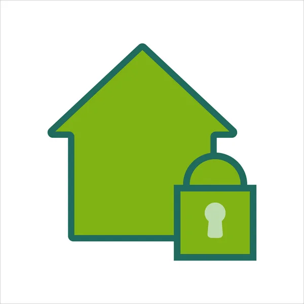 Otthon Ikon Home Ikon Biztonsági Zárral Home Icon Koncepció Mobil — Stock Vector