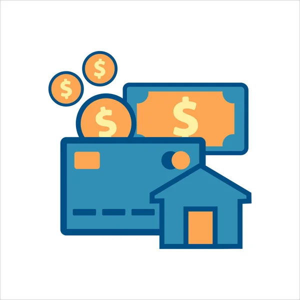 Credit Card Icon Vector Credit Card Home Icon — Stock Vector
