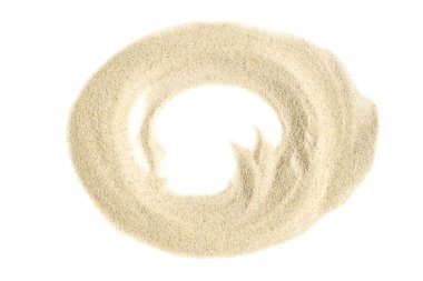 Beyaz arka plan üzerinde kum daire