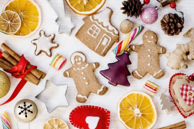 Zencefilli kurabiyeli Noel arkaplanı