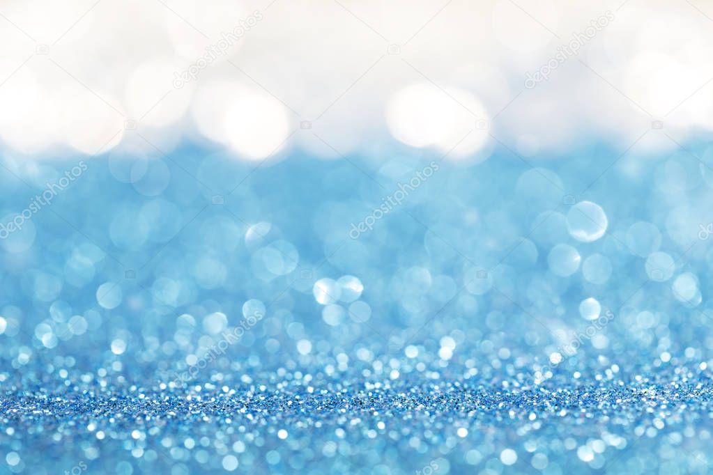 Silver and blue glitter light