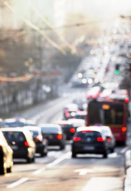 Şehir trafik sıkışıklığı - bulanık görüntü