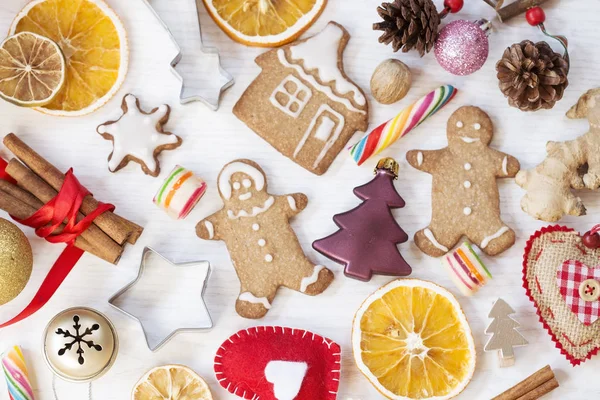 Gingerbread çerezleri Noel arka plan