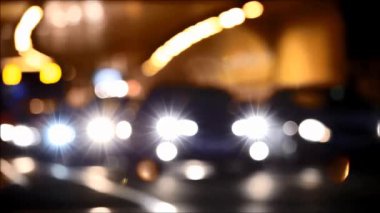 Bulanık gece trafik ışıkları